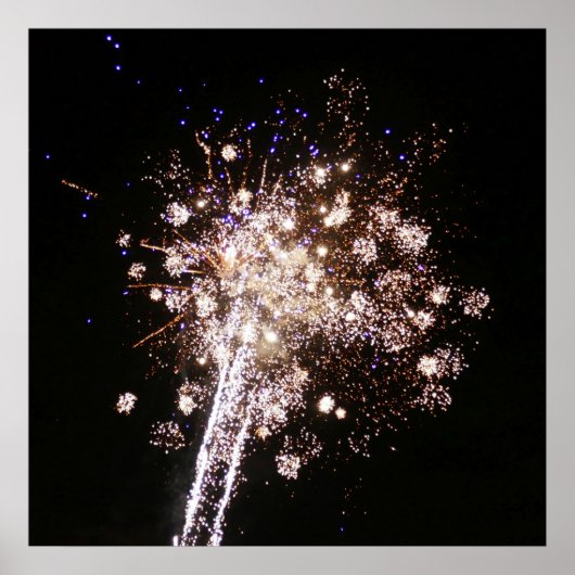 Poster Blue and White Fireworks (Devant)