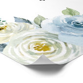 Poster Blue and White Floral Nautical Birthday Welcome (Coin)