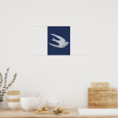 Poster Blue and White Flying Swallow (Cuisine)