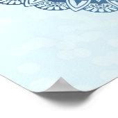 Poster Blue Aqua Lotus Henna Mandala Imprimer (Coin)