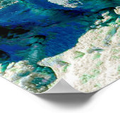 Poster Blue Aqua Mandala Rosette Retro Hippie (Coin)