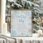 Poster Blue argent snowflakes Ne pas dire jeu de bébé Pos<br><div class="desc">Blue silver snowflakes Ne dites pas baby game Poster. Éléments correspondants disponibles.</div>