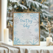 Poster Blue argent snowflakes Ne pas dire jeu de bébé Pos