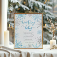 Blue argent snowflakes Ne pas dire jeu de bébé Pos