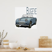 Poster Blue Austin Healey Sprite (Cuisine)