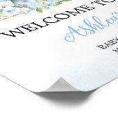 Poster Blue Balloon Floral Elephant Bienvenue (Coin)