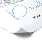 Poster Blue Balloon Floral Elephant Boissons (Coin)