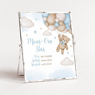 Poster Blue Bear Baby shower Maman Osa Bar