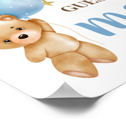 Poster Blue Bear Devine Combien de signes (Coin)