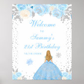 Poster Blue Blonde cheveux fille fête d'anniversaire Bien (Devant)