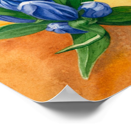 Poster "Blue Bloom" de Ramedious - Aquarelle Art Floral (Coin)