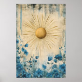 Poster Blue Boho Sunshine" (ou parfois "Boho Sun Blue") (Devant)