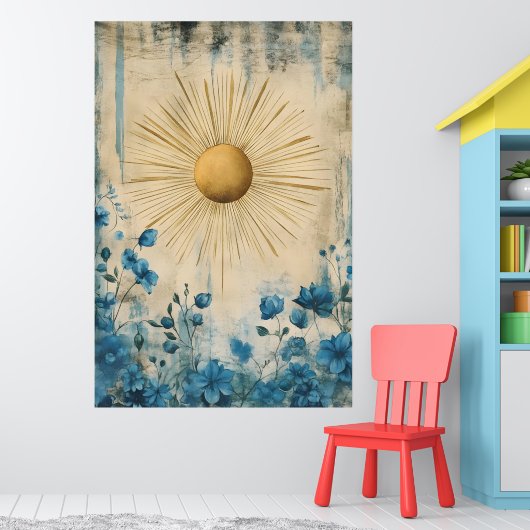 Poster Blue Boho Sunshine" (ou parfois "Boho Sun Blue") (Pépinière 1)