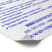 Poster Blue Bokeh Guilloché Design, Graphiste (Coin)