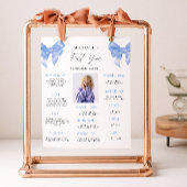 Poster Blue Bow 1er Birthday Jalon Board