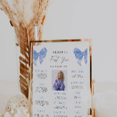 Poster Blue Bow 1er Birthday Jalon Board