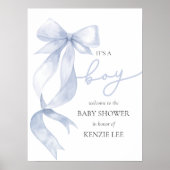 Poster Blue Bow C'est un Baby shower garçon (Devant)