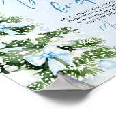 Poster Blue Bow Christmas Tree My Water Broke Baby Shower (Coin)