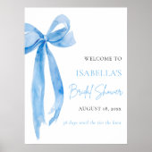 Poster Blue Bow Elle noue la Fête des mariées de noeud (Devant)