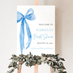 Poster Blue Bow Elle noue la Fête des mariées de noeud