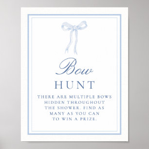 Poster Blue Bow Hunt Coquette Trouvez Le Jeu De Guess Bow