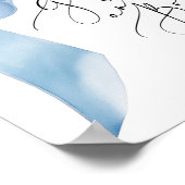 Poster Blue Bow Livres et cadeaux calligraphie élégante (Coin)