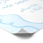 Poster Blue bow minimalist Baby sont baby shower doux (Coin)