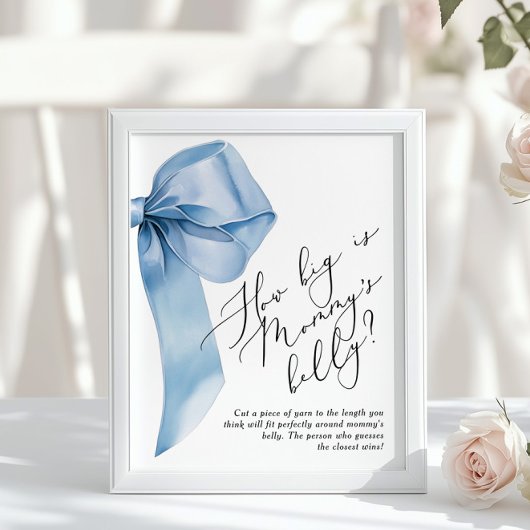 Poster Blue Bow Quelle taille est maman ventre jeu