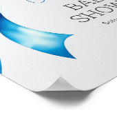 Poster Blue Bow Welcome Sign, Blue Bow Baby Shower (Coin)