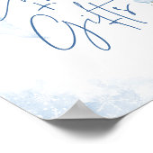 Poster Blue Bow Winter SnowflakeBaby Shower Cards & Gifts (Coin)