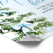 Poster Blue Bows Christmas Tree Snowflake Momosa Bar Sign (Coin)