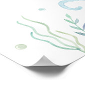 Poster Blue Boy Under the Sea Baby shower Bienvenue (Coin)