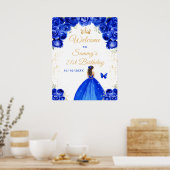 Poster Blue Brunette Hair Princesse Bienvenue à l'anniver (Cuisine)