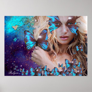 POSTER BLUE BUTTERFLY