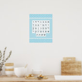 Poster Blue Chevron Alef Bet (Cuisine)