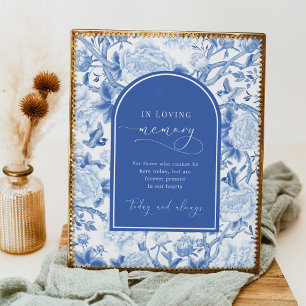 Poster Blue Chinoiserie In Loving Memory Wedding Sign
