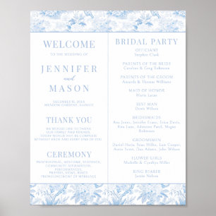 Poster Blue Chinoiserie Programme de mariage Téléchargeme