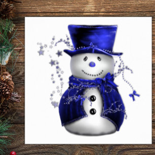Poster Blue Christmas Snowman