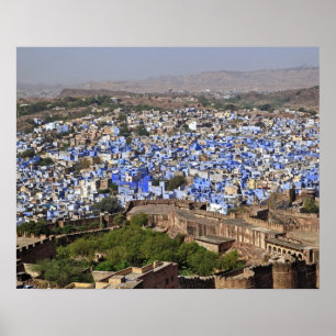 Poster Blue City viewed from Mehrangarh Fort / Jodhpur,