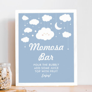 Poster Blue Cloud 9 Baby shower Momosa