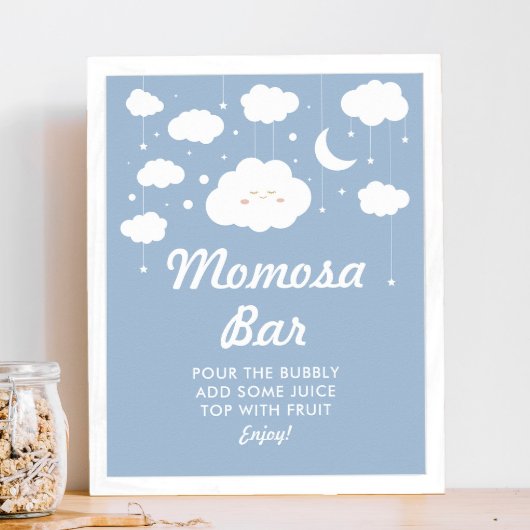 Poster Blue Cloud 9 Baby shower Momosa