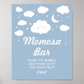 Poster Blue Cloud 9 Baby shower Momosa (Devant)