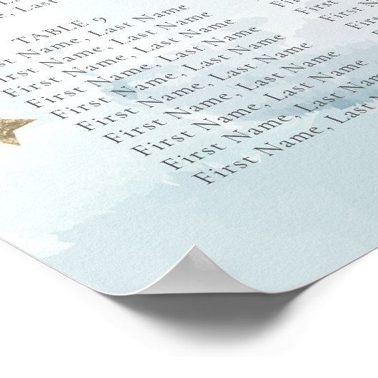 Poster Blue Cloud 9 Baby shower Welcome Seating Chart (Coin)