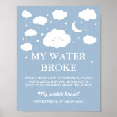 Poster Blue Cloud Baby shower Jeu My Water Broke (Devant)