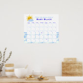 Poster Blue Clouds Baby shower Devinez L'Affiche Date D'É (Cuisine)