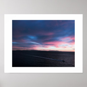 Poster Blue Clouds Bateau Coucher de soleil Photographie