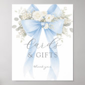 Poster Blue Coquette Bow Cards and gifts Eucalyptus (Devant)