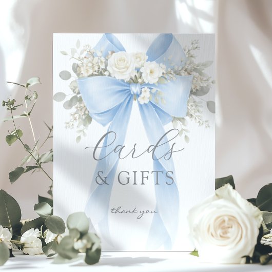 Poster Blue Coquette Bow Cards and gifts Eucalyptus