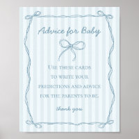Blue Coquette Bow Conseils pour le jeu Baby shower