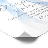 Poster Blue Coquette Bow Diaper raffle Baby shower (Coin)